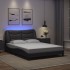 Estructura cama con luces LED cuero sintético gris 120x200