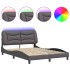 Estructura cama con luces LED cuero sintético gris 120x200