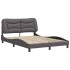 Estructura cama con luces LED cuero sintético gris 120x200