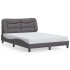 Estructura cama con luces LED cuero sintético gris 120x200