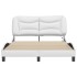 Estructura cama con luces LED cuero sintético blanco 140x190