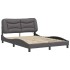 Estructura cama con luces LED cuero sintético gris 140x200