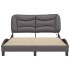 Estructura cama con luces LED cuero sintético gris 140x200