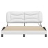 Estructura de cama con luces LED cuero PE blanco 160x200
