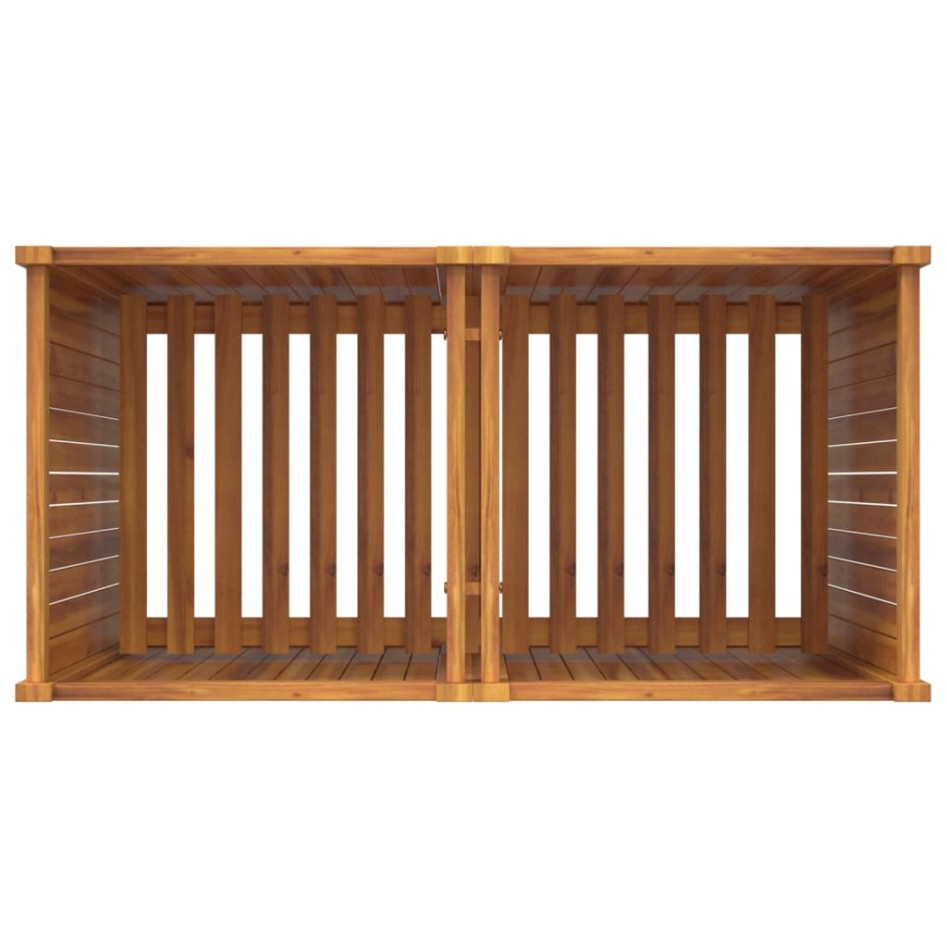 Jardinera con forro madera maciza de acacia 100x50x100