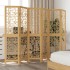 Biombo separador de 6 paneles madera maciza paulownia