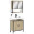 Set de muebles de baño 2 pzas madera contrachapada roble