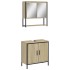 Set de muebles de baño 2 pzas madera contrachapada roble