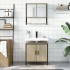 Set de muebles de baño 2 pzas madera contrachapada roble