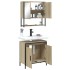 Set de muebles de baño 2 pzas madera contrachapada roble