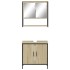 Set de muebles de baño 2 pzas madera contrachapada roble