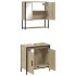 Set de muebles de baño 2 pzas madera contrachapada roble