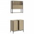 Set de muebles de baño 2 pzas madera contrachapada roble
