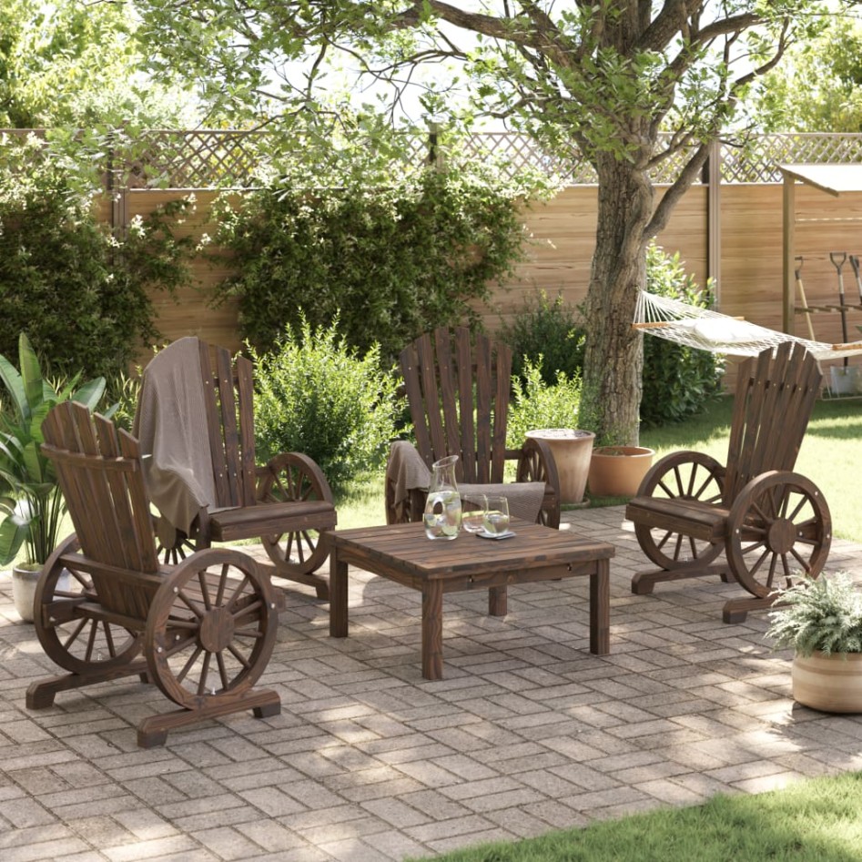 Sillones de jardín Adirondack 4 uds madera maciza de
