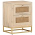 Mesita de noche madera maciza de mango y hierro 40x30x50