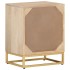 Mesita de noche madera maciza de mango y hierro 40x30x50