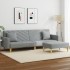 Sofá cama de 2 plazas con almohadas y taburete tela gris