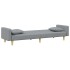 Sofá cama de 2 plazas con almohadas y taburete tela gris