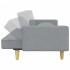 Sofá cama de 2 plazas con almohadas y taburete tela gris