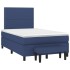 Cama box spring con colchón tela azul 120x190