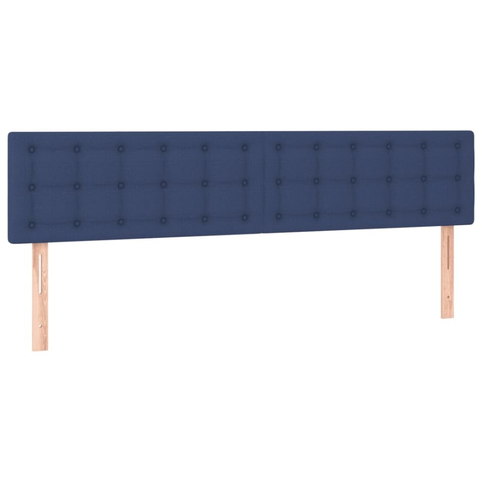 Cama box spring con colchón tela azul 120x190