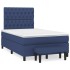 Cama box spring con colchón tela azul 120x190