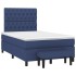Cama box spring con colchón tela azul 120x190