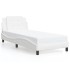 Estructura cama con luces LED cuero sintético blanco 90x200