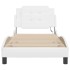 Estructura cama con luces LED cuero sintético blanco 90x200