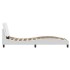 Estructura cama con luces LED cuero sintético blanco 90x200