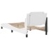 Estructura cama con luces LED cuero sintético blanco 90x200
