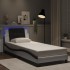 Estructura cama con LED cuero sintético blanco negro 90x200