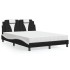 Cama con colchón cuero sintético negro y blanco 120x200
