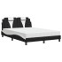 Cama con colchón cuero sintético negro y blanco 120x200