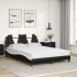 Cama con colchón cuero sintético negro y blanco 120x200