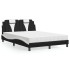 Cama con colchón cuero sintético negro y blanco 140x200