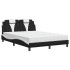 Cama con colchón cuero sintético negro y blanco 140x200