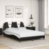 Cama con colchón cuero sintético negro y blanco 140x200