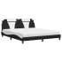 Cama con colchón cuero sintético negro y blanco 180x200