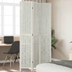 Biombo separador de 3 paneles madera maciza Paulownia blanco
