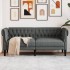 Sofá Chesterfield de 2 plazas tela gris