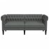 Sofá Chesterfield de 2 plazas tela gris