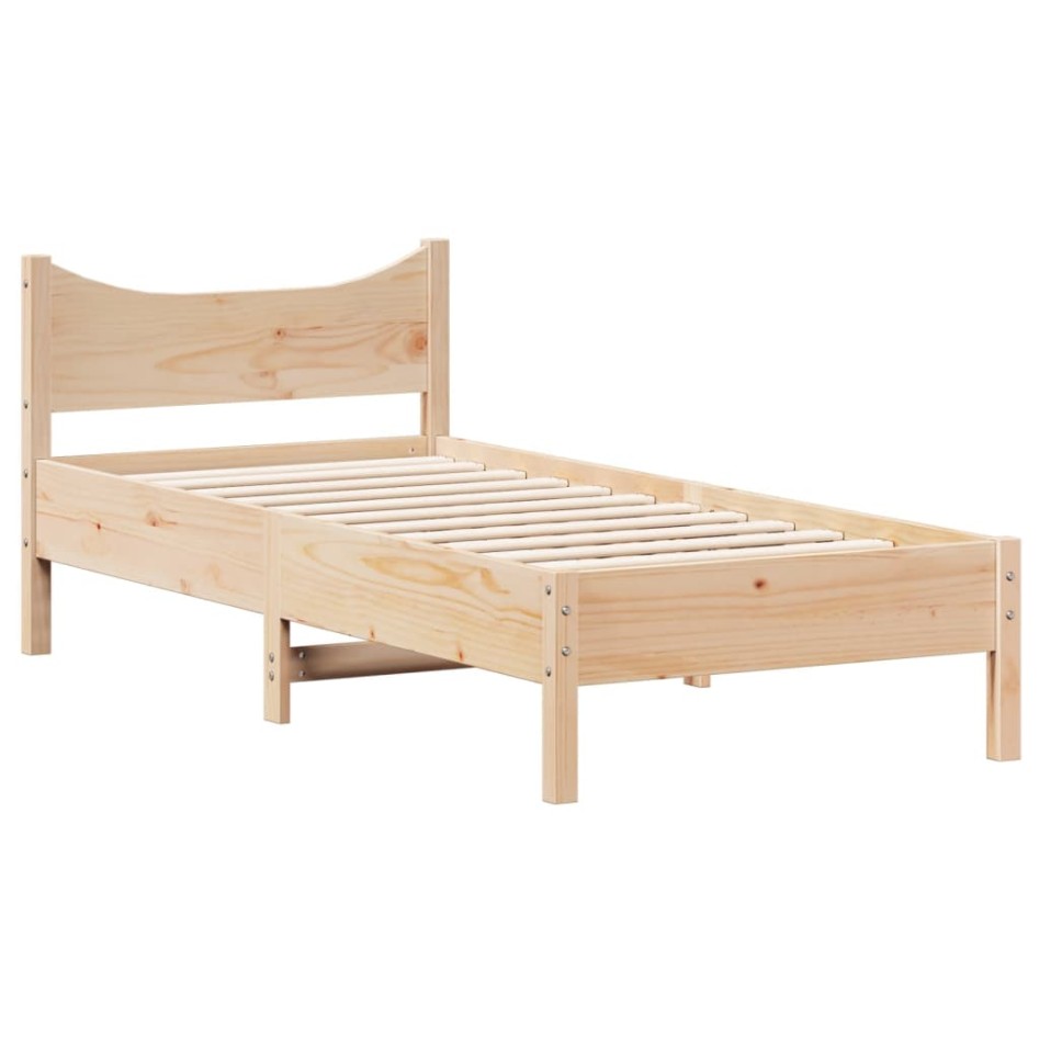 Estructura de cama sin colchón madera maciza de pino 90x190