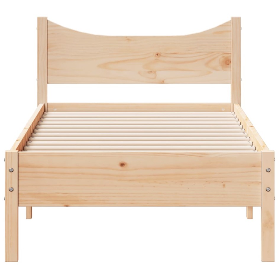 Estructura de cama sin colchón madera maciza de pino 90x190