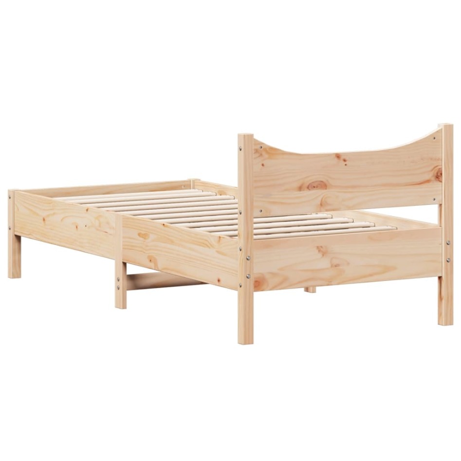 Estructura de cama sin colchón madera maciza de pino 90x190