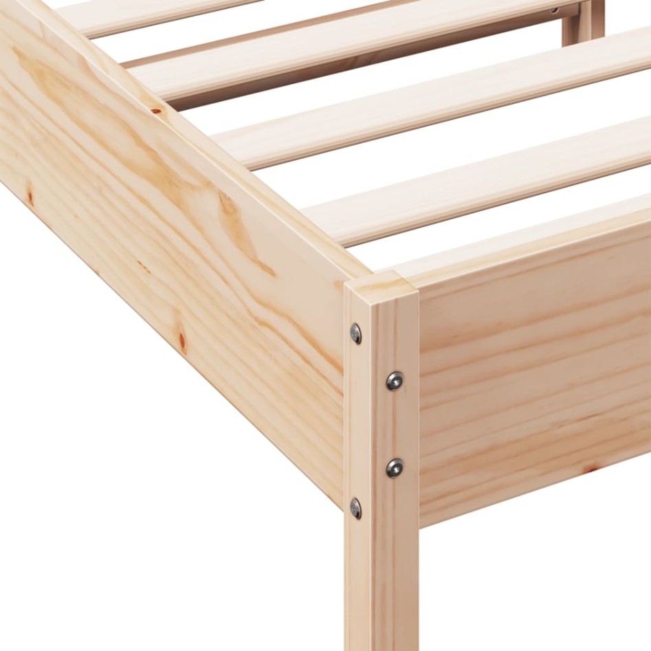 Estructura de cama sin colchón madera maciza de pino 90x190