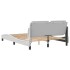 Estructura cama con luces LED cuero sintético blanco 140x190