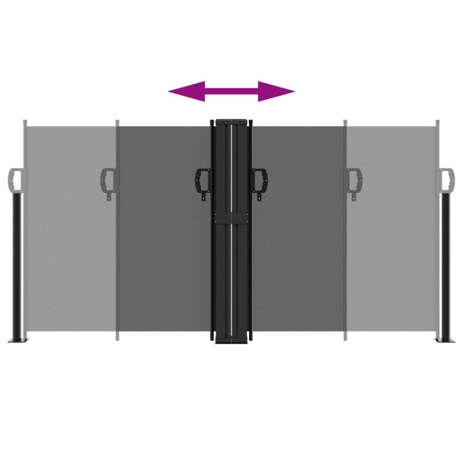 Toldo lateral retráctil negro 120x600