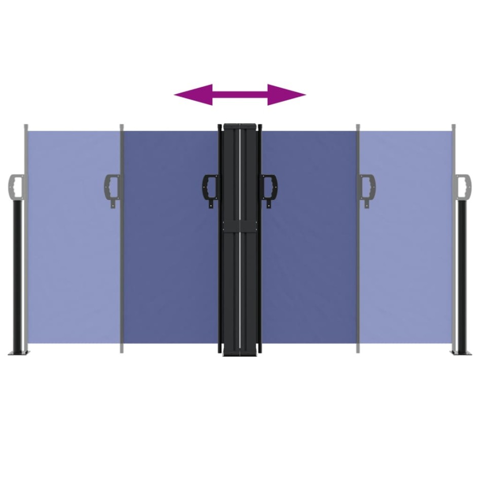 Toldo lateral retráctil azul 120x600