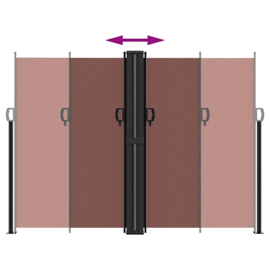 Toldo lateral retráctil marrón 180x600